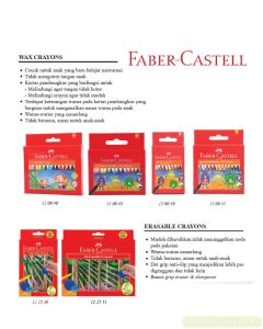 Contoh Faber-Castell Hexagonal Oil Pastel 24 Pcs Plastic Bag (120089A) Crayon krayon mewarnai gambar dan lukis merek Faber Castell