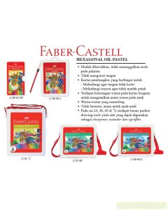 Foto Crayon krayon 72 warna Faber-Castell Hexagonal Oil Pastel 72 Pcs Plastic Bag (120172) merek Faber Castell