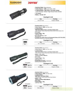 Senter Lampu Terang Flashlight Joyko Cocok Ronda/Camping/Security  FL-80 | FL-82 | FL-83 | FL-84 | FL-85 | FL-86 | FL-87 | FL-88 | FL-89 | FL-90UV | FL-91 | FL-92 LED/UV