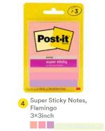 Contoh Alat Perlengkapan Kantor merk 3M Post-it , Gambar Produk 3M Post-it 3321-3SSJPFLA Super Sticky Note Flamingo 76x76mm 135 Sheets harga 22100 di Toko Peralatan Sekolah Murah