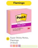 Contoh Alat Perlengkapan Kantor merk 3M Post-it , Gambar Produk 3M Post-it 654-4SSFLA Super Sticky Note Flamingo 76x76mm 360 Sheets harga 50700 di Toko Peralatan Sekolah Murah