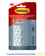 Contoh Alat Perlengkapan Kantor merk 3M Command , Gambar Produk Command 17301 Medium Cord Clips harga 32500 di Toko Peralatan Sekolah Murah