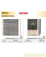 Contoh Joyko Drawing Pencil P-118 (HB,B,2B,3B,4B,5B,6B,7B,8B) Pensil Tulis dan Gambar merek Joyko