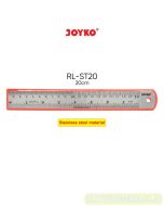 Contoh Mistar Penggaris Besi Panjang 20 cm Joyko Stainless Steel Ruler RL-ST20 merek Joyko