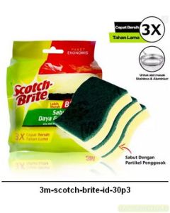 Katalog alat-alat kantor 3M Scotch Brite,  3M Scotch Brite Sabut Spons Hijau 3X4 Inch 3 Pad harga normal 20000 di Supplier Alat Tulis Bina Mandiri Stationery
