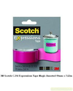 Katalog 3M Scotch harga murah & terjangkau, Image ATK Sekolah SIPLAH 3M Scotch C-214 Expressions Tape Magic Assorted 19mm x 7.62m harga normal 29500 di Distributor ATK Bina Mandiri Stationery