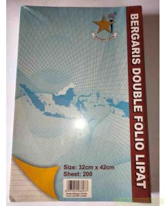 Jual Kertas Bergaris Ukuran Folio (Engkel) & Double Folio (D/F) merk Bintang obor di Toko Alat Tulis Bina Mandiri Stationery