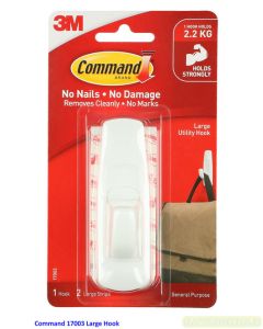 Contoh Alat Perlengkapan Kantor merk 3M Command , Gambar Produk Command 17003 Large Utility Hooks harga 29000 di Toko Peralatan Sekolah Murah