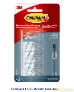 Contoh Alat Perlengkapan Kantor merk 3M Command , Gambar Produk Command 17301 Medium Cord Clips harga 32500 di Toko Peralatan Sekolah Murah