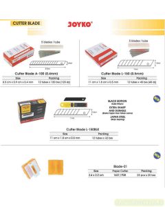 Toko Atk Grosir Bina Mandiri Stationery Jual Isi Pisau Kater Cutter Blade Besar-Kecil & Special Edition Black Harga Diskon Quantity banyak di Toko ATK ini