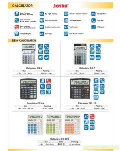 Toko Atk Grosir Bina Mandiri Stationery Jual Kalkulator Meja/Basic (Desk Calculator) Joyko Type Lengkap harga Murah terjangkau di toko ATK