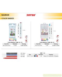 Toko Atk Grosir Bina Mandiri Stationery Jual Spidol kecil/Besar 12 Warna Mata Kuas/Fine