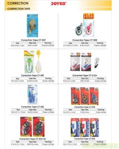 Toko Atk Grosir Bina Mandiri Stationery Jual Tip-Ex Pita Tarik Kertas - Correction Tape Joyko Untuk Menghapus Tulisan Pulpen beli di Toko Perlengkapan Sekolah & Kantor Murah Bina Mandiri Stationery