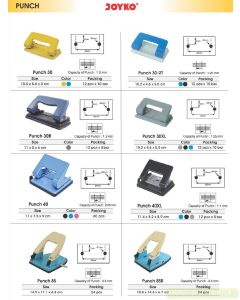 Toko Atk Grosir Bina Mandiri Stationery Jual Pelubang Pembolong Kertas Joyko Punch kecil-sedang-heavy duty satu lubang / 2 lubang