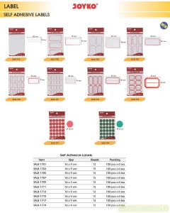 Toko Atk Grosir Bina Mandiri Stationery Jual Stiker Kotak segi Panjang / Bulat Kecil Besar Joyko Self Adhesive Labels
