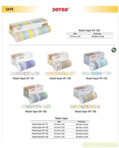Toko Atk Grosir Bina Mandiri Stationery Jual Selotip Motif Bunga/Warna Joyko Washi Tape 15mm