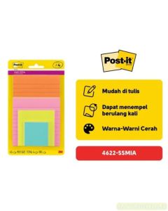 3M Post-it 4622-4SSMIA Super Sticky Note 76x76mm