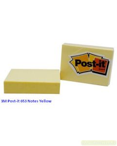 Contoh Alat Perlengkapan Kantor merk 3M Post-it , Gambar Produk 3M Post-it 653 Sticky Note Canary Yellow 38x51mm harga 5500 di Toko Peralatan Sekolah Murah