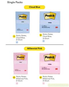 Contoh Alat Perlengkapan Kantor merk 3M Post-it , Gambar Produk 3M Post-it 654-1MP Sticky Note 76x76mm Millenial Pink harga 11500 di Toko Peralatan Sekolah Murah