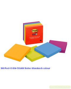 Contoh Alat Perlengkapan Kantor merk 3M Post-it , Gambar Produk 3M Post-it 654-5SSAN Super Sticky Note Playfull 76x76mm 450 Sheets harga 62000 di Toko Peralatan Sekolah Murah