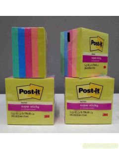 3M Post-it 654-5SSJOY Super Sticky Note Summer Joy 76x76mm 450 Sheets