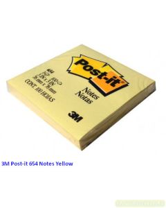 Contoh Alat Perlengkapan Kantor merk 3M Post-it , Gambar Produk 3M Post-it 654 Sticky Note Canary Yellow 76x76mm harga 10600 di Toko Peralatan Sekolah Murah