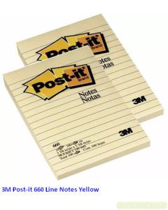 Contoh Alat Perlengkapan Kantor merk 3M Post-it , Gambar Produk 3M Post-it 660 Sticky Note Canary Yellow Line 102x152mm harga 35500 di Toko Peralatan Sekolah Murah