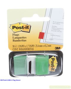 Contoh Alat Perlengkapan Kantor merk 3M Post-it , Gambar Produk 3M Post-it 680-3 Flags Green 12x43mm harga 39400 di Toko Peralatan Sekolah Murah