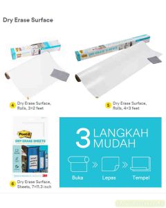 Contoh Alat Perlengkapan Kantor merk 3M Post-it , Gambar Produk 3M Post-it DEF4X3 Dry Erase Surface - Rolls 900x1200mm harga 719500 di Toko Peralatan Sekolah Murah