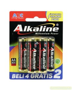 Foto Batu Baterai Alkaline AAA LR03 isi 6 butir ABC Battery Merk ABC Battery - Batu Batre/Batere merek ABC Baterai
