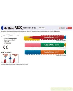 Contoh perlengkapan sekolah Artline 7050 Mechanical Pencil Black Body Pensil Stik Ukuran 0.5 mm dan gambarnya