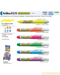 Gambar alat tulis Highlighter Penanda Tulisan type Artline EK-63 Spidol Highlighter Marker Clix Stabilo Penanda Tulisan Chisel Style