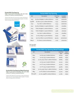 Bantex 2035 PP Pocket A4 Antiglare 0.06mm Plastik folder multiholes untuk aneka ring binder