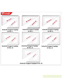 Butterfly Penggaris Segitiga BT No.15 Sepasang ruller segi3 siku dan segi3 sama kaki 