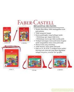 Jual Crayon krayon mewarnai gambar dan lukis Faber-Castell Hexagonal Oil Pastel 60 Pcs Plastic Bag (120100) terlengkap di toko alat tulis