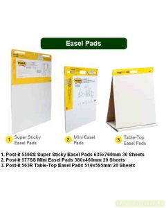 3M Post-it Lengkap murah barang Perlengkapan Kantor 3M Post-it Easel Pads 563R (Table-Top) - 559SS (Super Sticky) – 577SS (Mini Easel Pads) di toko alat tulis grosir Bina Mandiri stationery