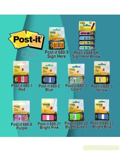 3M Post-it Lengkap murah barang Perlengkapan Kantor 3M Post-it 680 Flags Sign Here Arrow & color Flags 12x43mm  di toko alat tulis grosir Bina Mandiri stationery