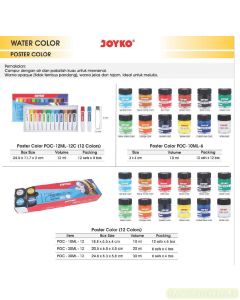 Cat Melukis Poster Color 10ml 12ml 20ml 30ml 12 Warna Joyko POC-10ML-12C | POC-10ML-6 | POC-12ML-12C | POC-20ML-12C | POC-30ML-12C