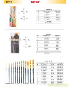 Contoh Kuas Lukis Cat Air Cat Minyak Akrilik Joyko Brush BR-10 No.00 merek Joyko