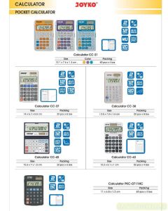 Gambar Kalkulator Saku Pocket 12 Digit Joyko Calculator CC-38 merek Joyko