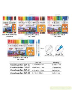 Jual Pena Kuas Berwarna Seni menggambar dan Melukis Joyko Color Brush Pen CLP-06 (12 Color) termurah harga grosir Jakarta