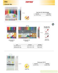 Jual Pena Kuas Berwarna Seni menggambar dan Melukis Joyko Color Brush Pen CLP-13A (24 Color) terlengkap di toko alat tulis