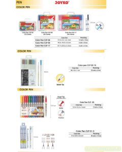 Contoh Pena Warna Menggambar dan Melukis Joyko Color Pen CLP-05 (24 Color) merek Joyko