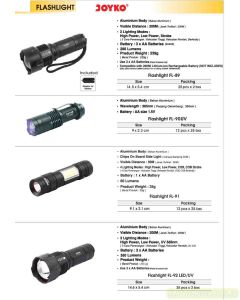 Contoh Joyko Flashlight FL-90UV Lampu Senter Led merek Joyko