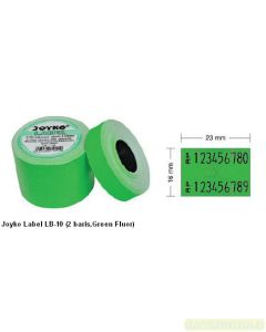 Contoh Kertas Tempel Harga Joyko Label LB-10 (2 baris,Green Fluor) merek Joyko