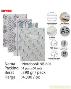 Jual Buku Tulis Catatan Diary Agenda Bergaris Jahit Joyko Notebook NB-691 Classical Pattern (A5) termurah harga grosir Jakarta