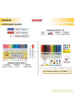 Jual Spidol Papan Tulis Bisa di Hapus Erasable Joyko White Board Marker WM-28/WM-29/WM-30 Black,Blue,Red termurah harga grosir Jakarta