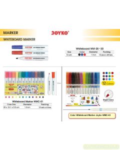 Spidol Papan Tulis Bisa di Hapus Erasable Joyko Color Whiteboard Marker WMC-51