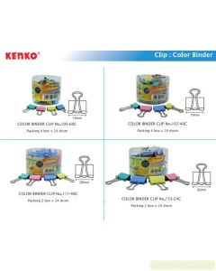 Gambar perlengkapan kantor Kenko Binder Clip Colour 105 - 60C Penjepit Kertas Warna dan aneka katalog Kenko grosir