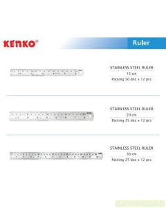 Penggaris Besi Kenko Ruler Stainless Steel 15 cm gambar terbaru